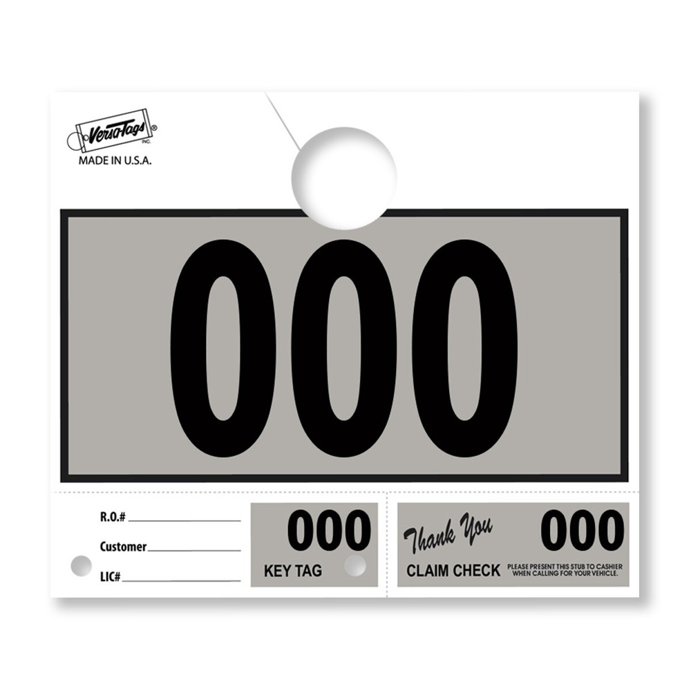 1000 Car Dealer Service Hang Tags Mechanic Repair Shop 3 Piece System – Gray