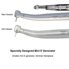 COXO Dental High Speed Handpiece 4 Hole LED Turbine E Generator Mini Head CX207