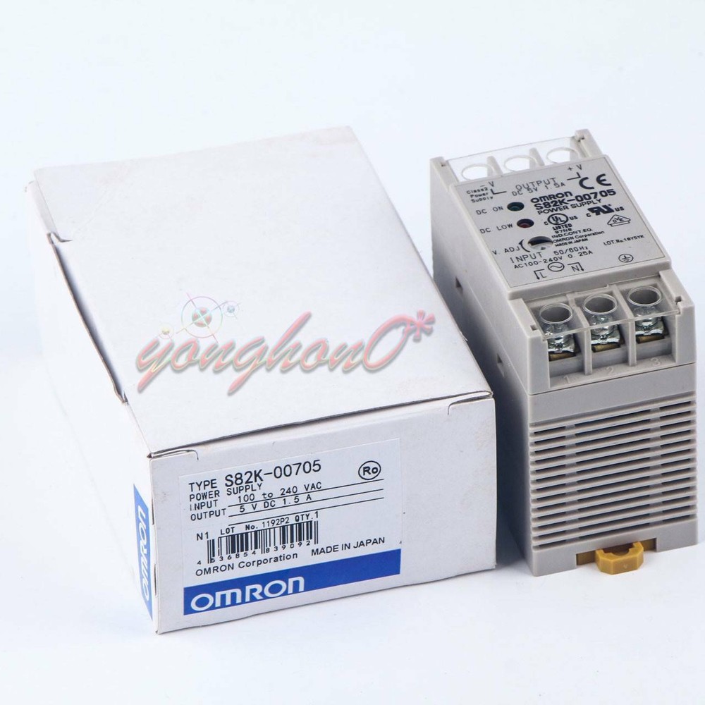 Omron S82K-00705 100-240VAC 5VDC 1.5A switching power supply NEW