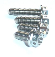 TITANIUM GRADE 5 RACE SPEC M5 HEX HEAD WITH BUILT IN WASHER CROSS DRILLED SAFETY
