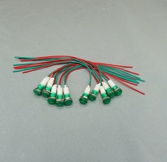 10Pcs 12V DC/AC 10mm GREEN Panel Mounting LED Indication Signal Pilot Lights USK