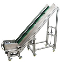Electric PVC Belt Climbing Conveyor Adjustable Height &Speed for PackingShipping