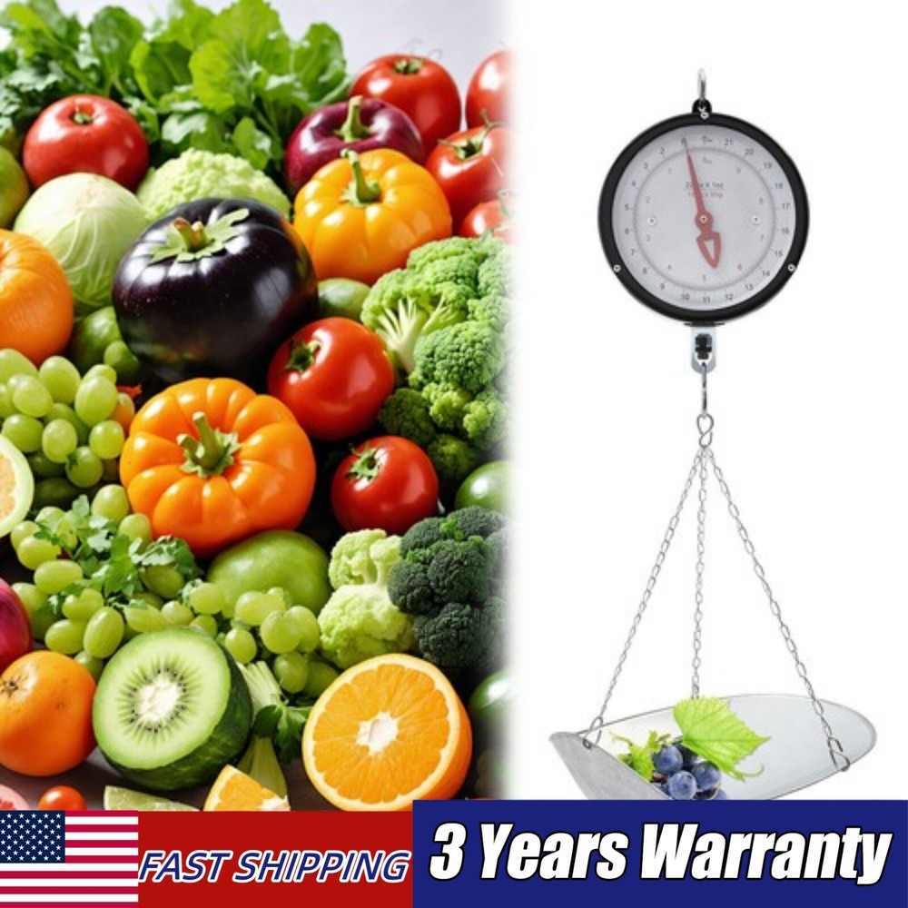 Double-sided Dial Hanging Scale 10kg/22lbs Circular Supermarkets Hanging Scale