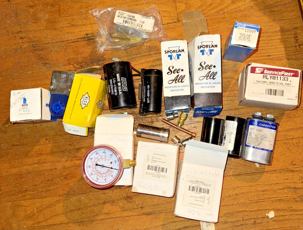 Lot Of HVAC Parts. Capacitors etc I dk what is all there. It is both used/nos