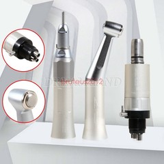 NSK Style Dental Low Speed Handpiece Straight Contra Angle Air Motor Kit 2/4Hole