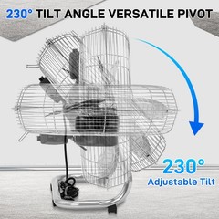 20” Heavy Duty Industrial Floor Fan, High Velocity 3 Speeds 8165 CFM Metal Fan