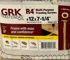 (50) GRK Fasteners Multi-Purpose Screws #12 x 7-1/4″ Framing & Decking 00179