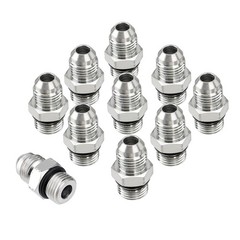 10x Hydraulic Hose Adapter Fittings: 3/8″ JIC 37° Male x #6 SAE/ORB Male Thread