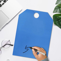 Blue 50 Packs Blank Car Mirror Hang Tags 8.5 X 11.5 Inches Car Sale Tags