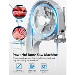 1500W Commercial Bone Cutting Machine Frozen Meat Cutter Saw Electric Bandsaw