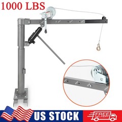 1100 lbs Pickup Truck Crane Hoist Crane 360° Swivel Hoist Lift with Manual Winch