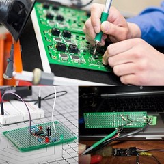 174-Piece PCB Circuit Board Prototype Kit, Double-Sided Perf Boards in 6 Size…