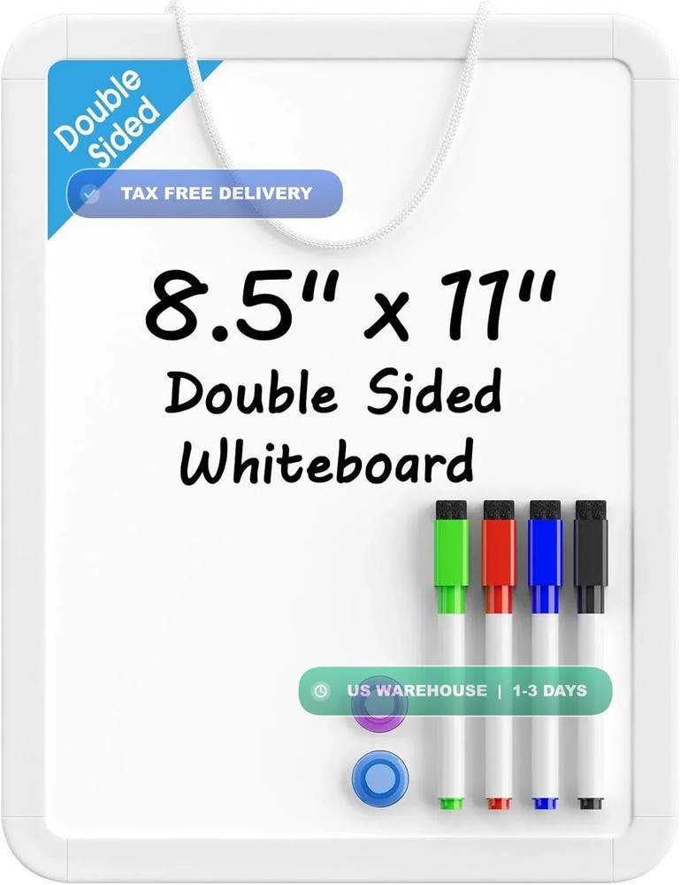Small Dry Erase Board 8.5×11 Inches, Double Sided Mini Whiteboard for Wall, Desk