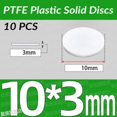 Dia 10-100mm THICK 3mm PTFE Plastic Solid Discs Flat Round Pad Sealed Cushioning