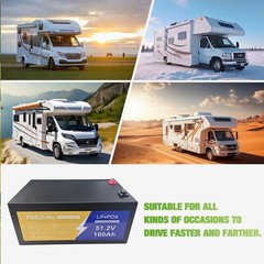 48V 100Ah LiFePO4 Lithium Golf Cart Battery with BMS Protection for Motor RV