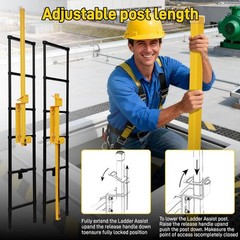 Safety Post | Roof Top Safety Hatch Safety Post with S65082 Roof Hatches Ladder