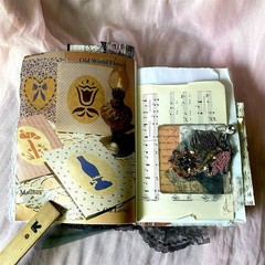 Handmade Authentic Vintage Junk Journal Book 90 Pgs Layered Lace Pockets Diary