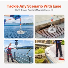 Fishing Magnet Kit Up To 2000lbs Pull Force Super Strong Neodymium +65ft Rope