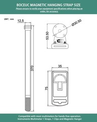 BOCEUC Magnetic Hanging Strap Strong Durable Hold for Fluke Multimeter 115 87v