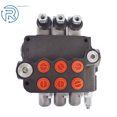 3 Spool 21 GPM Hydraulic Monoblock Double Acting Control Valve SAE Ports NEW