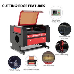 OMTech 80W 20×28 CO2 Laser Engraving Cutting Machine with CW-5200 Water Chiller
