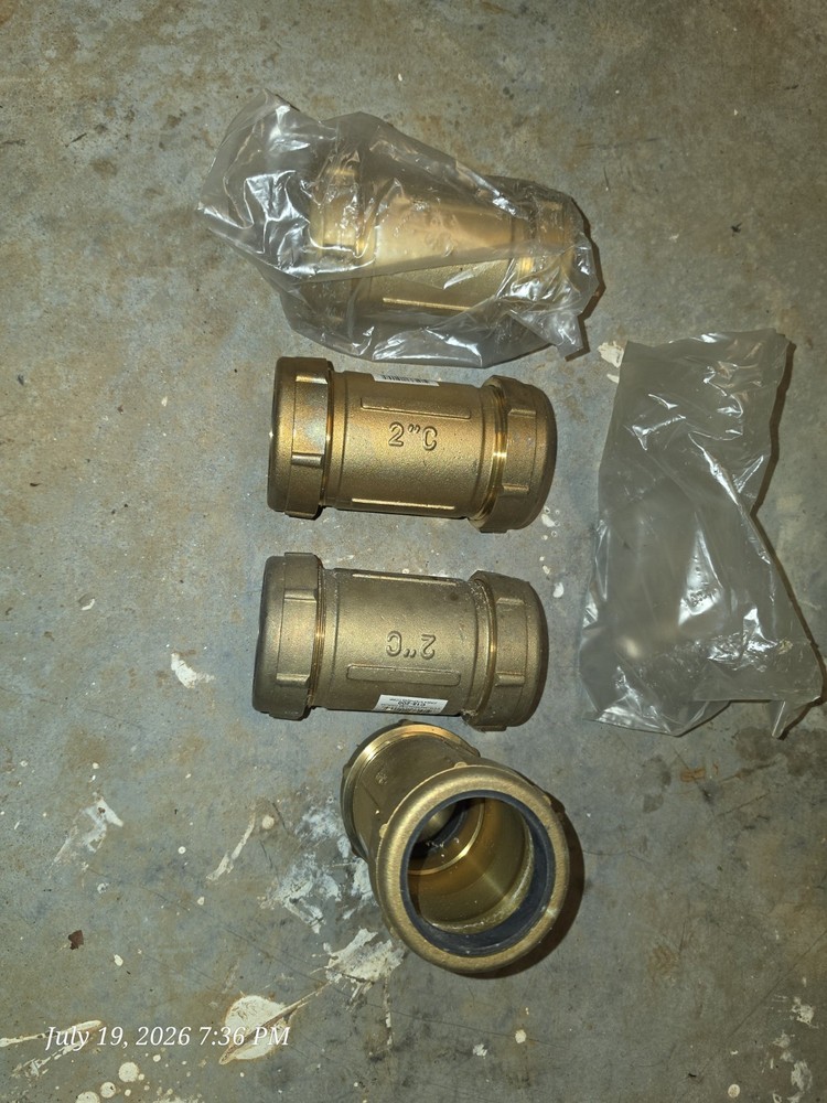 2″ C Brass Compression Coupling Pipe Repair Fitting Copper Tube Size Indonesia