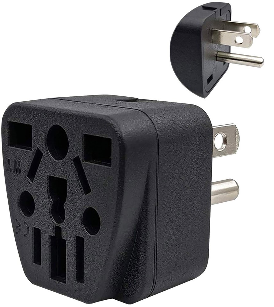 US Travel Plug Adapter EU/UK/AU/in/CN/JP/Asia/Italy/Brazil to USA (Type B), 3…
