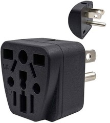 US Travel Plug Adapter EU/UK/AU/in/CN/JP/Asia/Italy/Brazil to USA (Type B), 3…