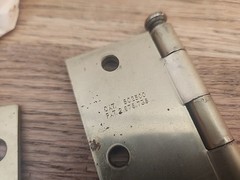 NOS Door Hinges LB Lawrence 2500-DB Satin Brass Button Tip 3 1/2 X 3 1/2