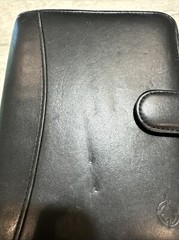 Franklin Covey Planner Nappa Leather Snap 6 Ring Binder Black Pockets Padded