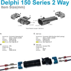 Delphi Metri-Pack 150 Series 2-Conductors w/16-18 AWG Sealed Waterproof *2 SET*
