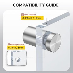 KAINGA 8 Pack Standoff Screws 3/4 x 3/4 in Stainless Steel Wall Mount, Silver