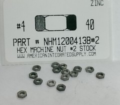 #4-40 SMALL PATTERN HEX MACHINE SCREW NUTS STEEL DULL ZINC 3/16 AFx1/16TH (2000)
