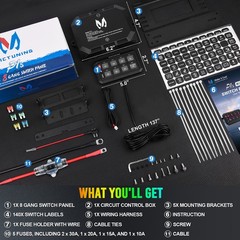 5Inch RGB Switch Panel Toggle Momentary Strobe Pulsed Circuit Control Box System