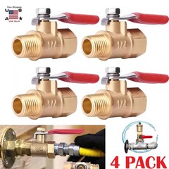 4PCS 1/4″ Male Female NPT Brass Ball Valve Water Air Tank Drain Shut Off USA