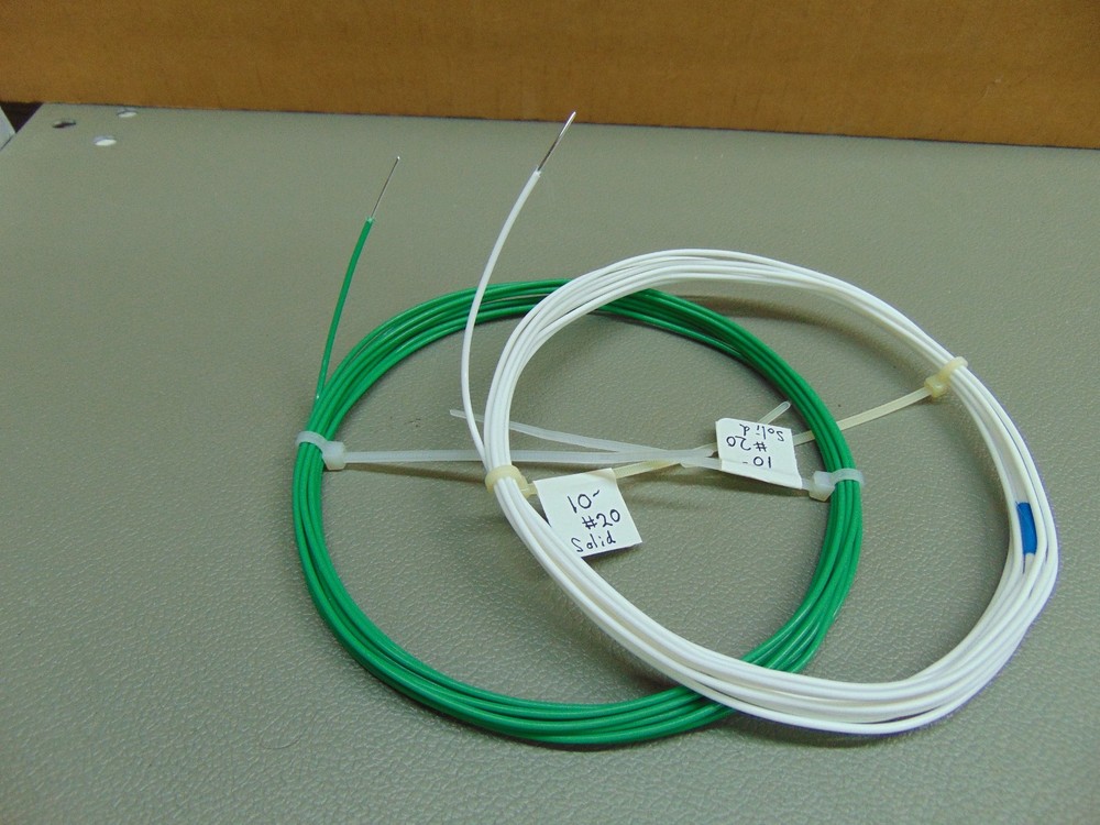 20 feet 20 AWG Silver Plated Copper PTFE Teflon(R) Wire Green & White Solid SPC
