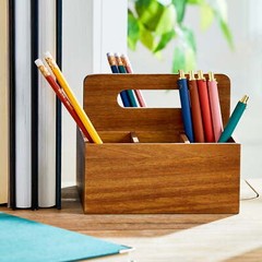 Desktop Caddy, 6.6 in x 6.6 in x 5.1 in, 6 Compartments