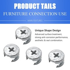 Litoexpe 15 x 9.5 mm Cam Lock Nut 10 Pcs, Joint Connector Locking Nuts Furnit…