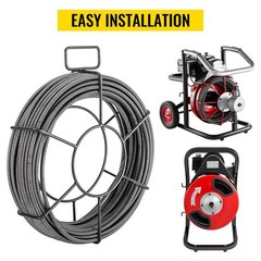 Drain Cleaning Cable 75 Feet x 3/8 Inch Solid Core Cable Sewer Cable Drain Auger