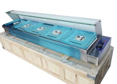 5 Pans Bain Marie Countertop Food Warmer Steam Table 1500W Restaurant Equipment