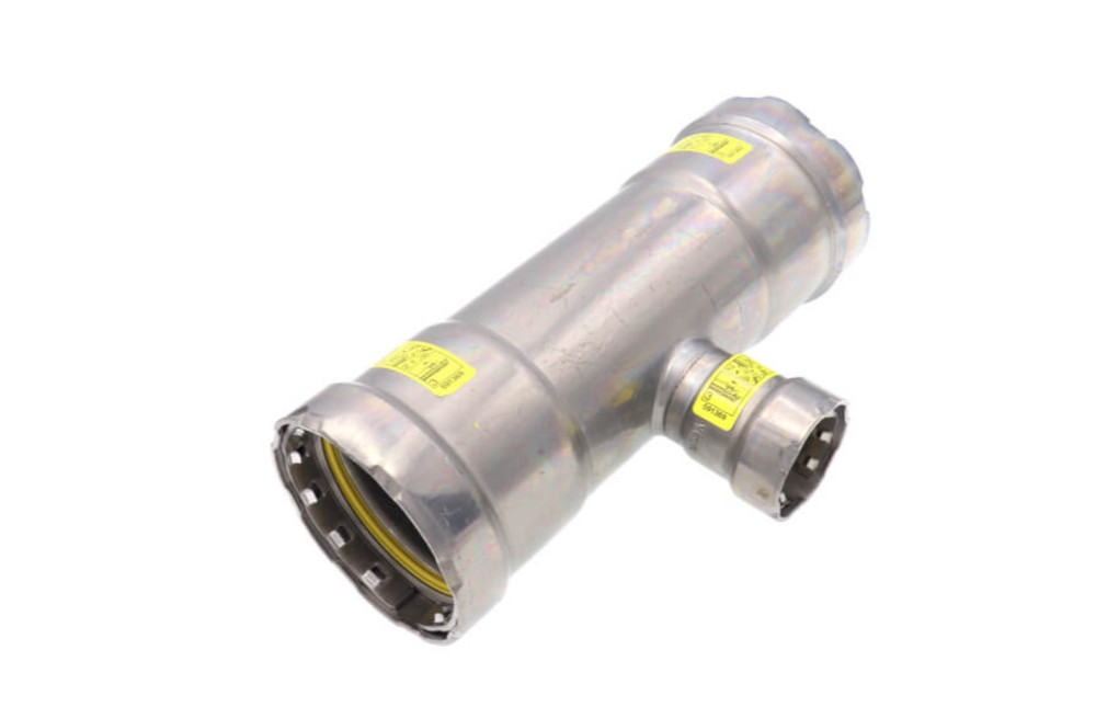 Viega MegaPressG 25386 Carbon Steel Reducing Tee, 2″ x 2″ x 3/4″ Free Shipping