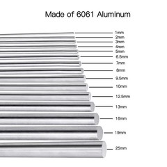 Corrosion-Resistant 6061 Aluminum Round Rod, 3/8″ Diameter, 5 Pack for Creatives