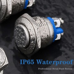 19mm Water Proof Starter Switch Boat Horn Momentary Push Button Stainless Steel