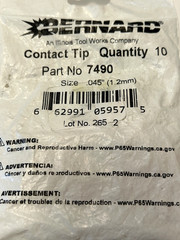BERNARD 7490 Contact Tip Size .045″ (1.2mm) – 10PCS – NEW