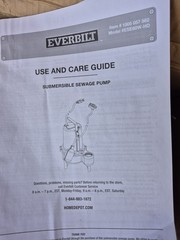 Everbilt ESE60W-HD 3/4 HP Submersible Sewage Pump Float 110 GPM 115V 2″