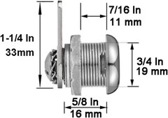 Easy-to-Install Chrome Cam Locks Keyed Alike – Security for Drawers & Vending