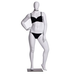 Matte White Adult Female Fiberglass Plus Size Egg Head Fashion Mannequin