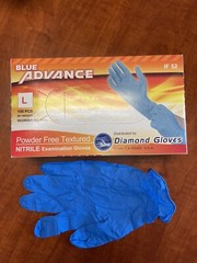 Advance Blue Exam Nitrile Glove Powder-Free Large 5 Mil Case Of 1000 Gloves