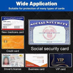 Transparent Plastic Sleeves 10x SSN Credit ID Medicare Driver Business Protector