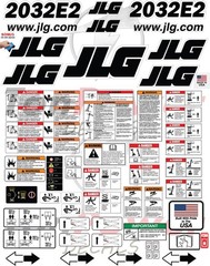 Fits JLG 2032E2 Scissor Lift Decal Kit – Laminated 3M Vinyl – Free Shipping
